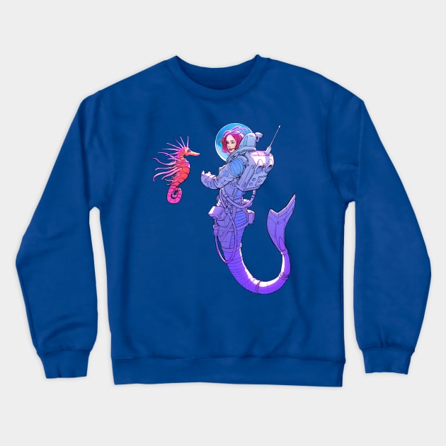 Space Mermaid Crewneck Sweatshirt by spacegoose